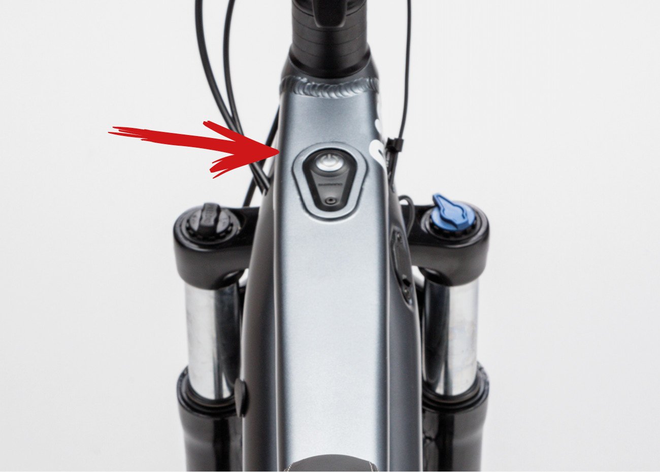 Power button location for electric bike