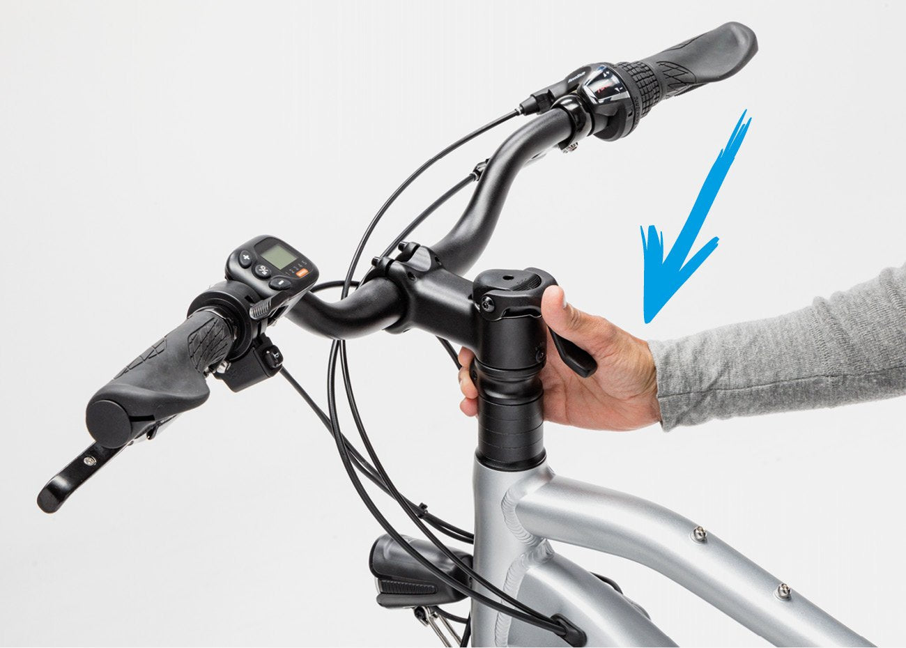 Adjusting stem and handlebars on Charge City electric bike