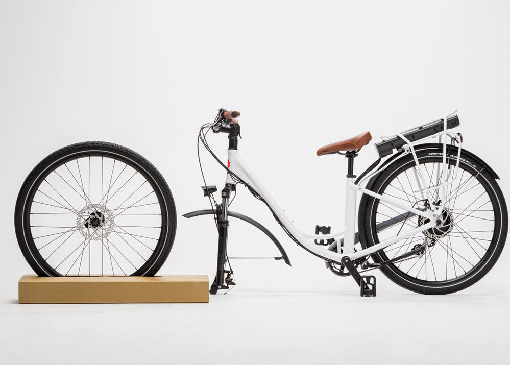 How to install the front wheel on an electric hybrid bike
