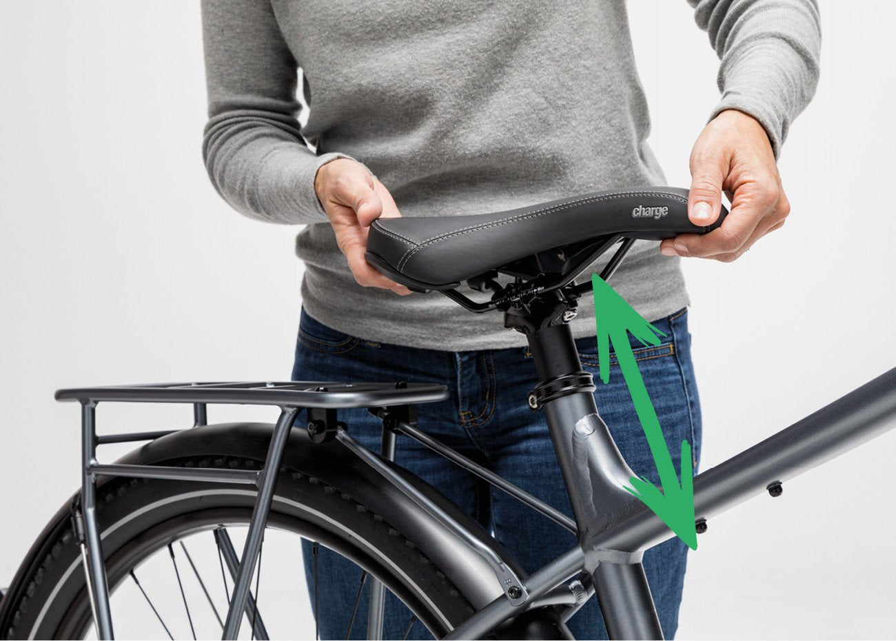 Adjusting electric bike seat