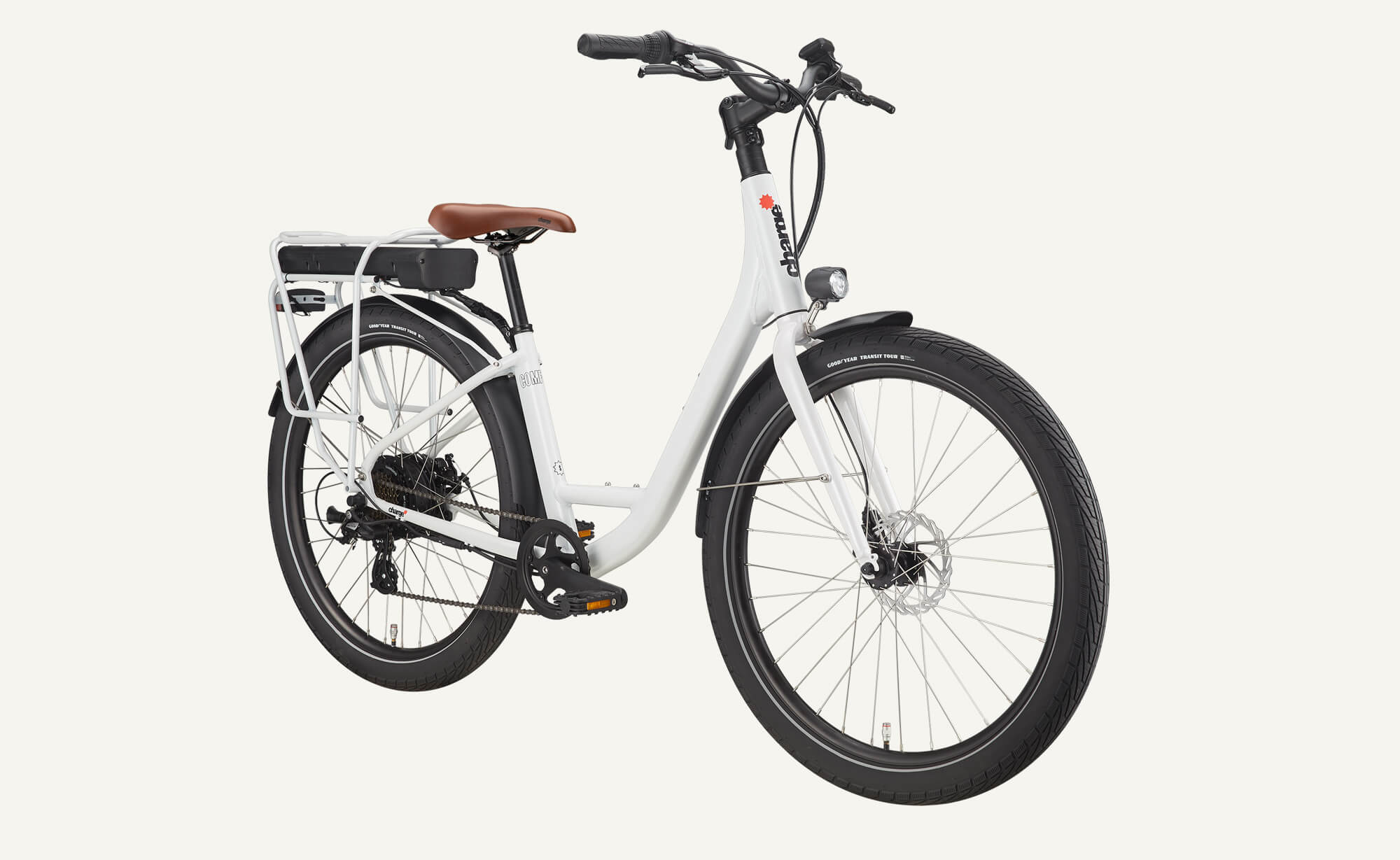 Charge White Comfort 2 Step-thru Electric Bike